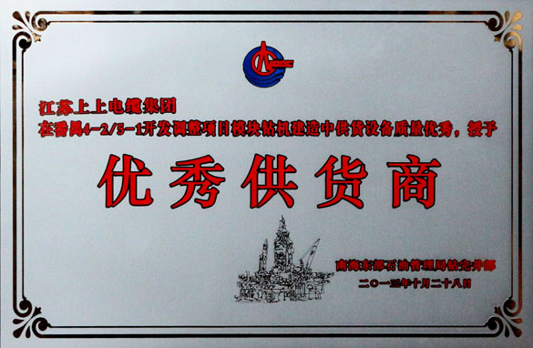 凯时集团被中海石油深圳分公司评为“优异供应商”