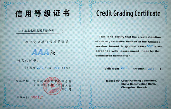 凯时集团荣获中国建设银行“AAA级”信用品级
