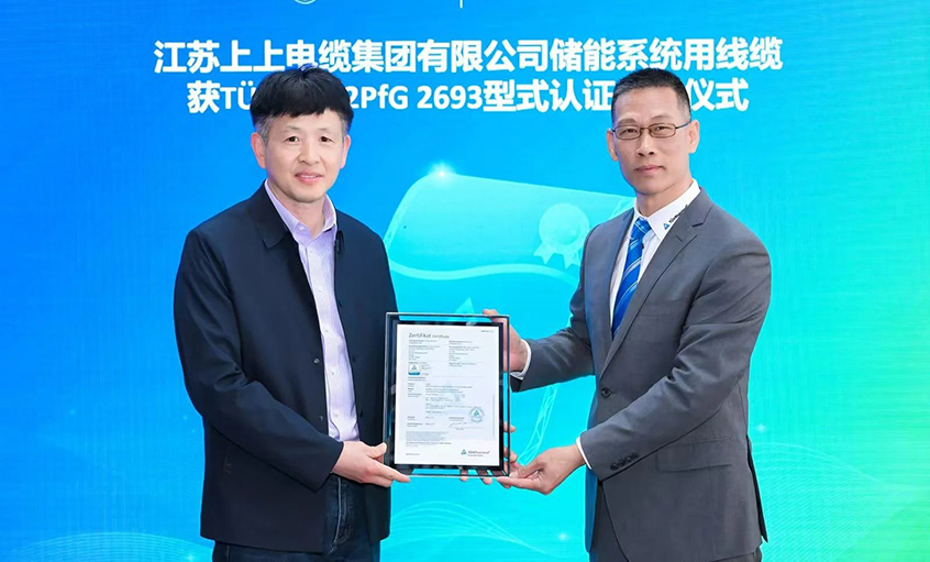 T?V莱茵为凯时有限公司揭晓T?V储能系统用电缆 2PfG 2693标准认证证书